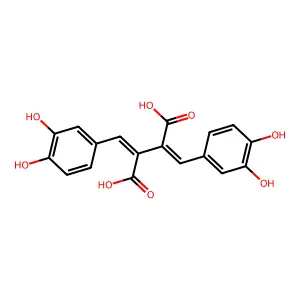Butanedioic acid, bis[(3,4-dihydroxyphenyl)methylene]- structure