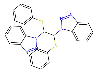 1-[2-(1H-1,2,3-Benzotriazol-1-yl)-1,2-bis(phenylsulfanyl)ethyl]-1H-1,2,3-benzotriazole structure