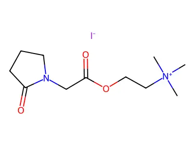 Ethanaminium, N,N,N-trimethyl-2-(((2-oxo-1-pyrrolidinyl)acetyl)oxy)-, iodide structure