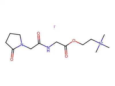 Ethanaminium, N,N,N-trimethyl-2-(((((2-oxo-1-pyrrolidinyl)acetyl)amino)acetyl)oxy)-, iodide structure
