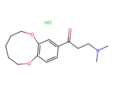 1-Propanone, 3-(dimethylamino)-1-(3,4,5,6-tetrahydro-2H-1,7-benzodioxonin-9-yl)-, hydrochloride structure