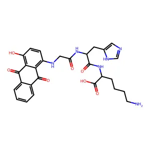 4-(Glycyl-histidyl-lysine)-1-hydroxyanthraquinone structure