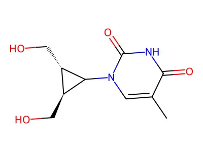 1-(t-2,c-3-Dihydroxymethyl-r-1-cyclopropyl)thymine structure