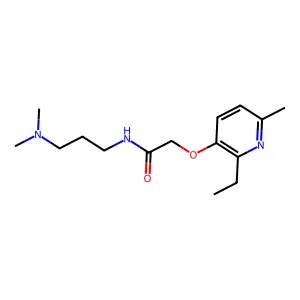N-[3-(dimethylamino)propyl]-2-(2-ethyl-6-methylpyridin-3-yl)oxyacetamide structure