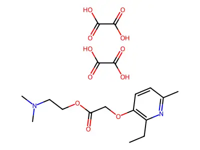 2-Dimethylaminoethyl 2-ethyl-6-methylpyrid-3-yloxyacetic dioxalate structure
