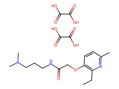 Acetamide, N-(3-(dimethylamino)propyl)-2-((2-ethyl-6-methyl-3-pyridinyl)oxy)-, ethanedioate (1:2) structure