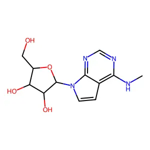 4-Methylamino-7-(beta-D-ribofuranosyl)-7H-pyrrolo[2,3-d]pyrimidine structure