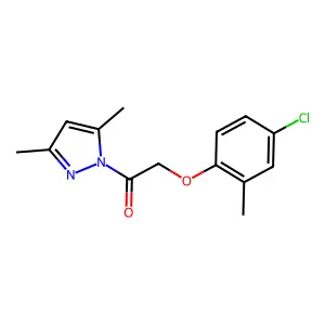 2-(4-chloro-2-methylphenoxy)-1-(3,5-dimethyl-1H-pyrazol-1-yl)ethan-1-one structure