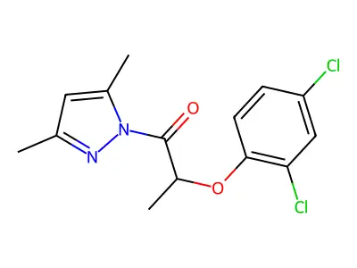1-[2-(2,4-dichlorophenoxy)propanoyl]-3,5-dimethyl-1H-pyrazole structure