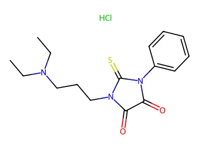 4,5-Imidazolidinedione, 1-(3-(diethylamino)propyl)-3-phenyl-2-thioxo-, monohydrochloride structure