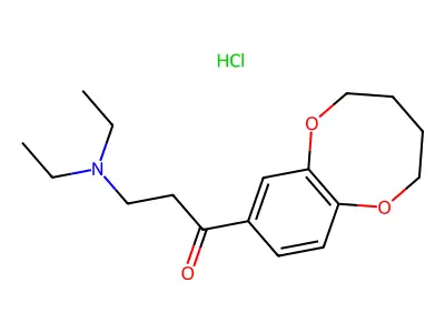 1-Propanone, 3-(diethylamino)-1-(2,3,4,5-tetrahydro-1,6-benzodioxocin-8-yl)-, hydrochloride structure
