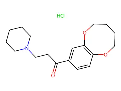 1-Propanone, 3-(1-piperidinyl)-1-(2,3,4,5-tetrahydro-1,6-benzodioxocin-8-yl)-, hydrochloride structure