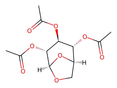 beta-D-Glucopyranose, 1,6-anhydro-, triacetate structure