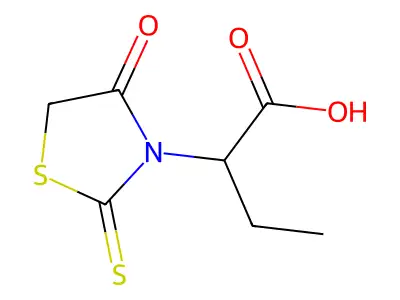 2-(4-oxo-2-sulfanylidene-1,3-thiazolidin-3-yl)butanoic Acid structure