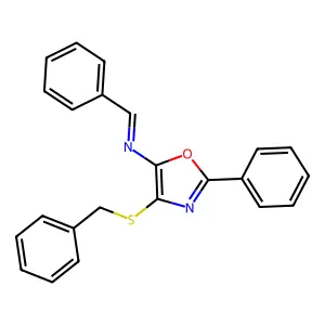 N-(4-Benzylsulfanyl-2-phenyl-1,3-oxazol-5-YL)-1-phenyl-methanimine structure