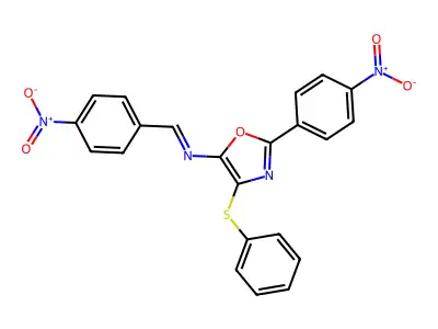 (E)-1-(4-nitrophenyl)-N-[2-(4-nitrophenyl)-4-phenylsulfanyl- structure
