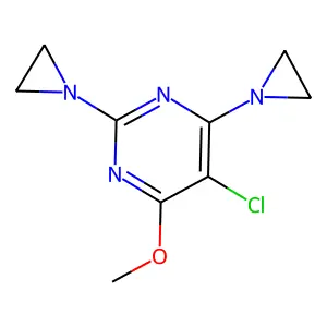 Pyrimidine, 2,4-bis(1-aziridinyl)-5-chloro-6-methoxy- structure