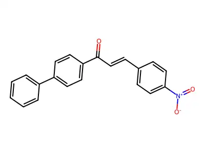 (E)-3-(4-nitrophenyl)-1-(4-phenylphenyl)prop-2-en-1-one structure