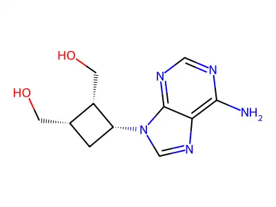 [(1S,2S,3R)-3-(6-aminopurin-9-yl)-2-(hydroxymethyl)cyclobutyl]methanol structure
