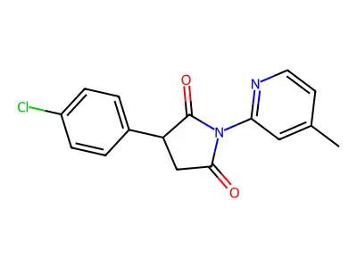 2,5-Pyrrolidinedione, 3-(4-chlorophenyl)-1-(4-methyl-2-pyridinyl)- structure