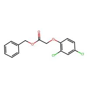 Acetic acid, (2,4-dichlorophenoxy)-, phenylmethyl ester structure