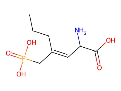 2-氨基-4-丙基-5-膦酸基-3-戊烯酸 structure
