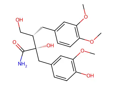 2,4-Dihydroxy-2-(4-hydroxy-3-methoxybenzyl)-3-(3,4-dimethoxybenzyl)butyramide structure