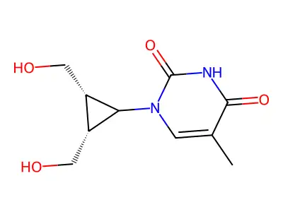 1-(t-2,t-3-Dihydroxymethyl-r-1-cyclopropyl)thymine structure