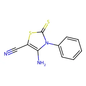 4-Amino-5-cyano-2,3-dihydro-3-phenyl-2-thioxothiazole structure