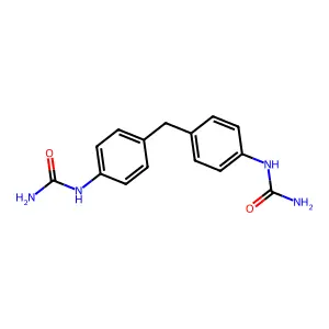 N-(4-{4-[(aminocarbonyl)amino]benzyl}phenyl)urea structure