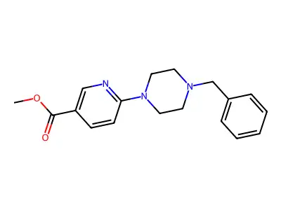 Methyl 6-(4-benzylpiperazino)nicotinate structure