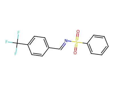 N-[[4-(trifluoromethyl)phenyl]methylene]benzenesulfonamide structure
