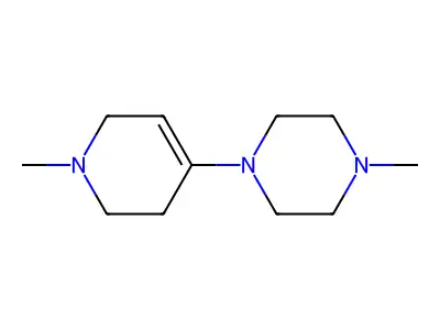1-methyl-4-(1-methyl-3,6-dihydro-2H-pyridin-4-yl)piperazine structure