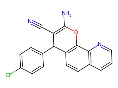 2-Amino-4-(4-chlorophenyl)-4H-pyrano(3,2-h)quinoline-3-carbonitrile structure