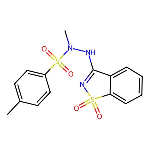 N'-(1,1-dioxido-1,2-benzothiazol-3-yl)-N,4-dimethylbenzenesulfonohydrazide structure