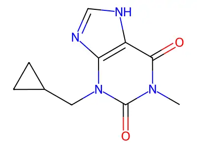 1H-Purine-2,6-dione, 3,7-dihydro-3-(cyclopropylmethyl)-1-methyl- structure