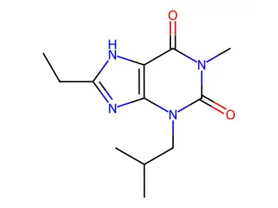 1H-Purine-2,6-dione, 3,7-dihydro-8-ethyl-1-methyl-3-(2-methylpropyl)- structure