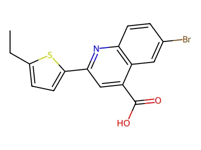 6-Bromo-2-(5-ethylthiophen-2-yl)quinoline-4-carboxylic acid structure