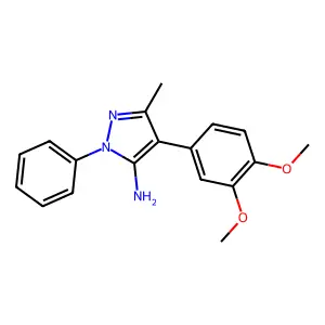 1H-Pyrazol-5-amine, 4-(3,4-dimethoxyphenyl)-3-methyl-1-phenyl- structure