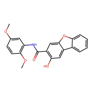 3-Dibenzofurancarboxamide, N-(2,5-dimethoxyphenyl)-2-hydroxy- structure
