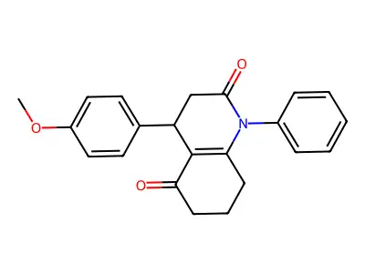 4-(4-methoxyphenyl)-1-phenyl-4,6,7,8-tetrahydro-3H-quinoline-2,5-dione structure