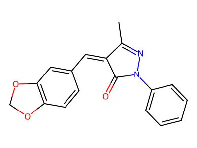 4-(Benzo[3,4-D]1,3-dioxolen-5-ylmethylene)-3-methyl-1-phenyl-2-pyrazolin-5-one structure