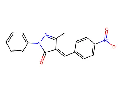 3-Methyl-4-((4-nitrophenyl)methylene)-1-phenyl-2-pyrazolin-5-one structure