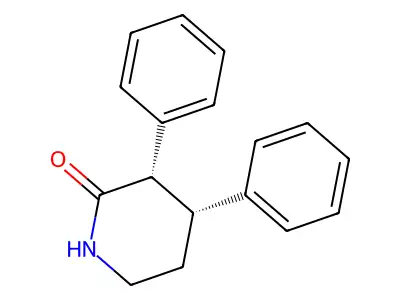 2-Piperidinone, 3,4-diphenyl-, cis- structure