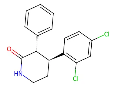 2-Piperidinone, 4-(2,4-dichlorophenyl)-3-phenyl-, trans- structure