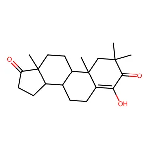 2,2-Dimethyl-4-hydroxy-4-androstene-3,17-dione structure