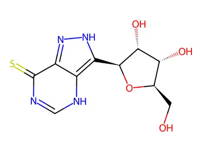 3-beta-d-Ribofuranosylpyrazolo[4,3-d]pyrimidin-7-thione structure