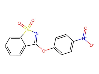 1,2-Benzisothiazole, 3-(4-nitrophenoxy)-, 1,1-dioxide structure