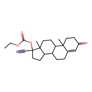 17-Ethoxycarbonyloxy-3-oxoandrost-4-ene-17-carbonitrile structure