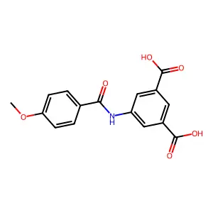 5-[(4-Methoxyphenyl)carbonylamino]benzene-1,3-dicarboxylic acid structure